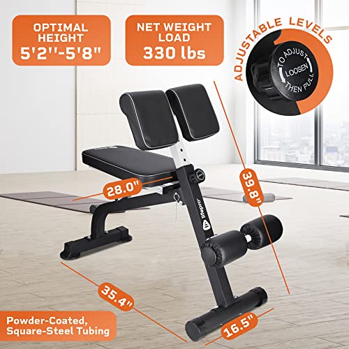 LifePro Roman Chair Hyperextension Bench, Adjustable Exercise Equipment - Image 5