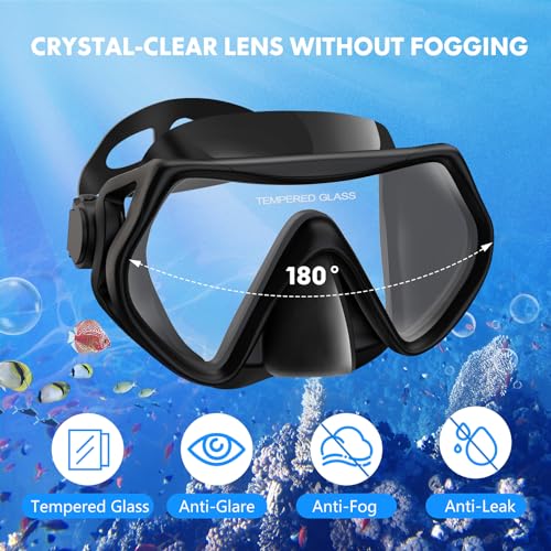 LITTLEJSY Adult Snorkel Set 180° Panoramic Mask - Image 2