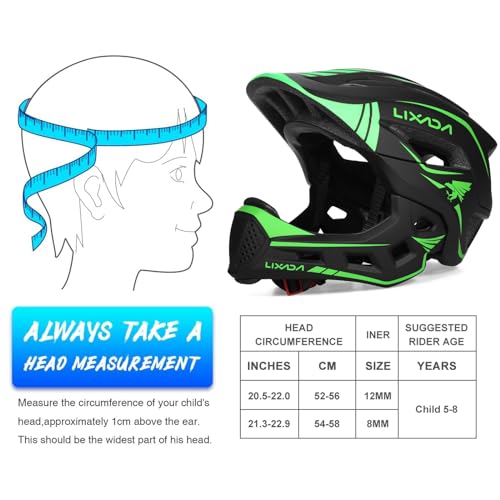 LIXADA Kids Detachable Full Face Cycling Helmet (20.5-22 Inches) - Image 3