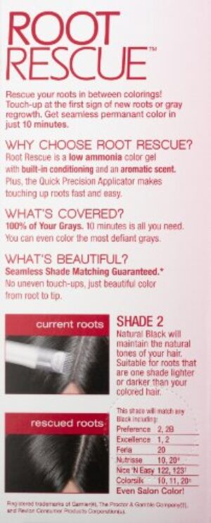 L’Oreal Paris Root Rescue Hair Color, 2 Natural Black