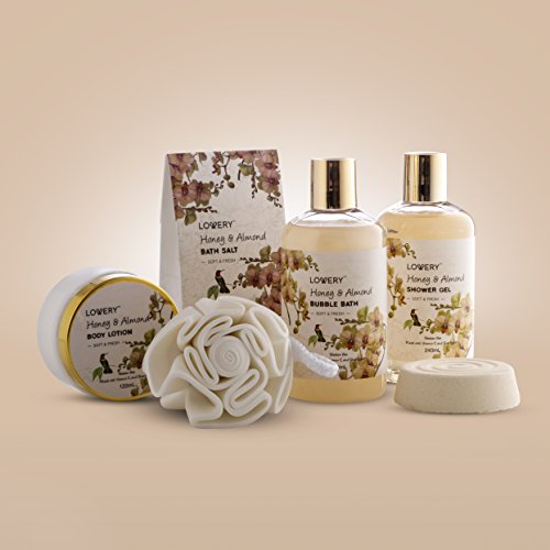 LOVERY Women's Christmas Gift Basket: Honey & Almond Spa Set - Image 2
