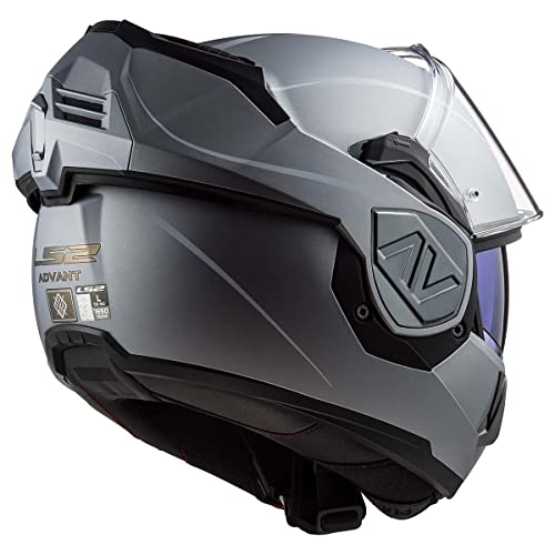LS2 Advant Modular Helmet (Matte Silver - Medium) - Image 3