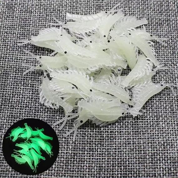 ROYHOO Luminous Silicone Shrimp Fishing Lures