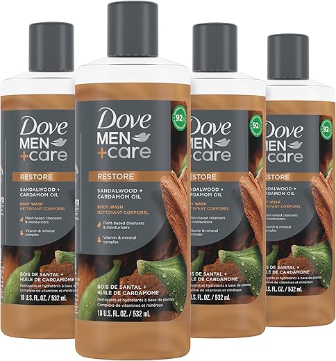 DOVE MEN + CARE Men+Care Body Wash Sandalwood & Cardamom Oil 4 Count