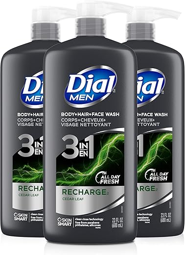 Dial Men's 3in1 Body, Hair & Face Wash, 69 fl oz