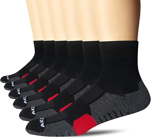 AKOENY Men's Athletic Ankle Socks (6 Pairs)