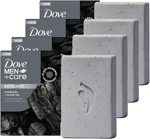 DOVE MEN + CARE Men's Charcoal + Clove Oil Soap Bar 4 Count