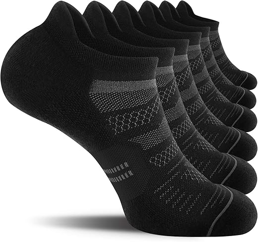 CS CELERSPORT Men's Running Ankle Socks, Cushioned
