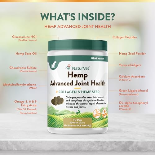 NaturVet Hemp Joint Health Dog Supplement Chews, 120 Ct - Image 5