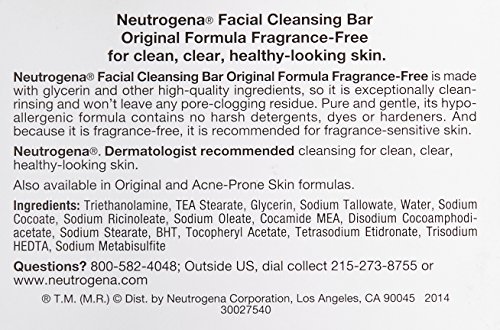 Neutrogena Fragrance-Free Facial Cleansing Bar Soap, 3.5 oz - Image 2