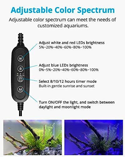 NICREW Full Spectrum LED Aquarium Light, Timer - Image 4