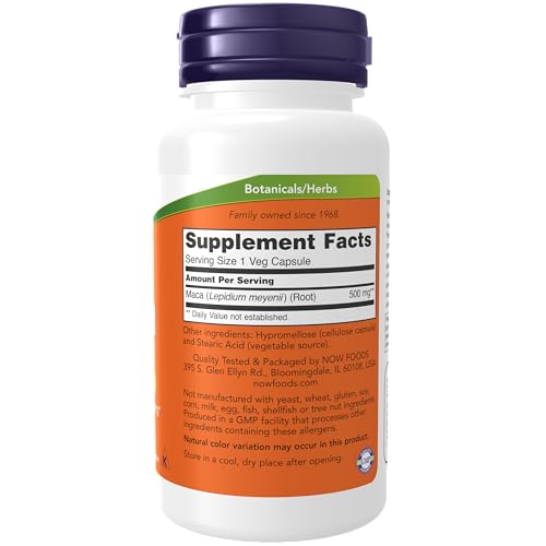 NOW Foods Maca 500 Mg, Reproductive Health, 100 Capsules - Image 2