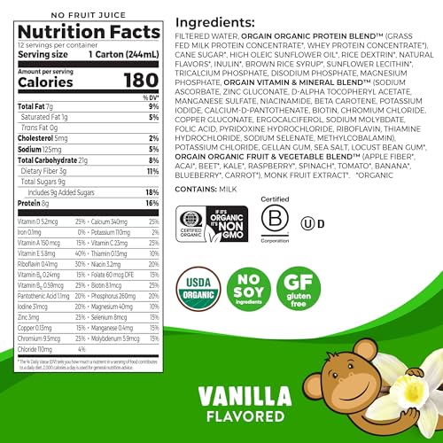 Orgain Kids Vanilla Nutritional Protein Shake, 8.25 - Image 2