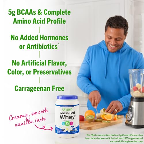 Orgain Whey Protein Powder, Vanilla Bean, 21g - Image 4