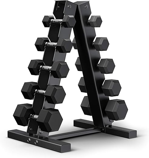 Epic Fitness Premium Hex Dumbbell Set With Rack