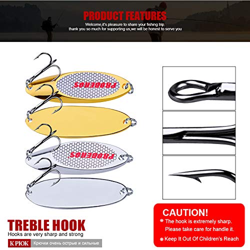 PROBEROS Fishing Spoons Lures Bass Baits Tackle - Image 3