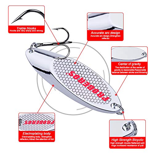 PROBEROS Fishing Spoons Lures Bass Baits Tackle - Image 4