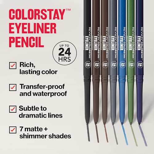 REVLON ColorStay Pencil Waterproof Eyeliner, 201 Black - Image 5