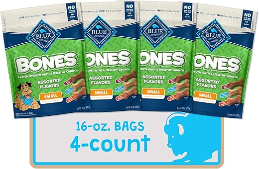 Blue Buffalo Small Natural Dog Treats, Crunchy Biscuits