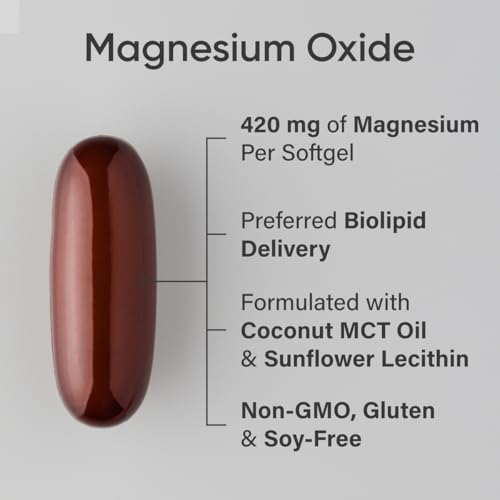 Sports Research Magnesium Oxide With Coconut Oil Softgels - Image 2