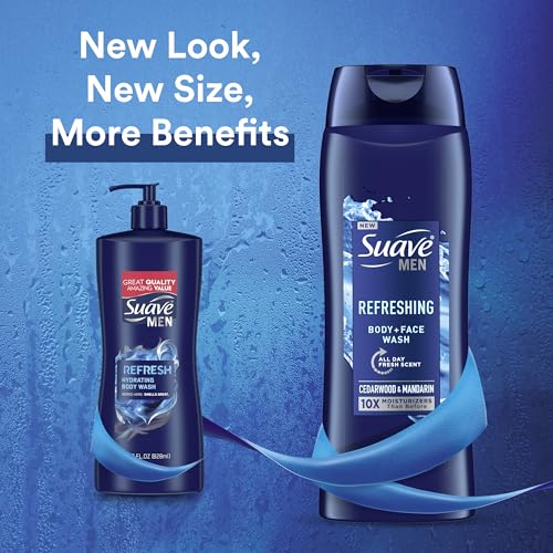 Suave Men Moisturizing Body & Face Wash, Cedarwood Mandarin Scent - Image 4