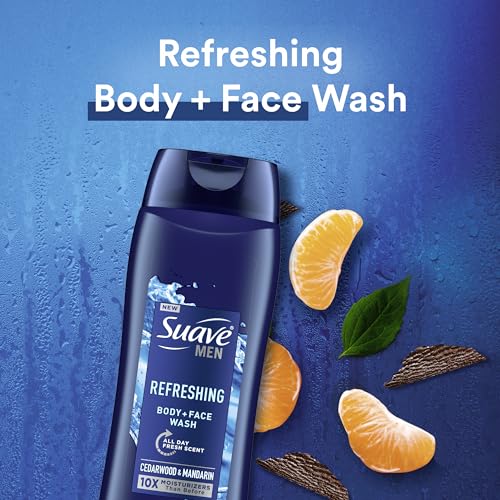 Suave Men Moisturizing Body & Face Wash, Cedarwood Mandarin Scent - Image 2
