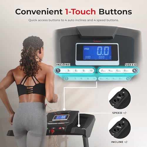 Sunny Health & Fitness Premium Foldable Treadmill With Auto Incline - Image 4