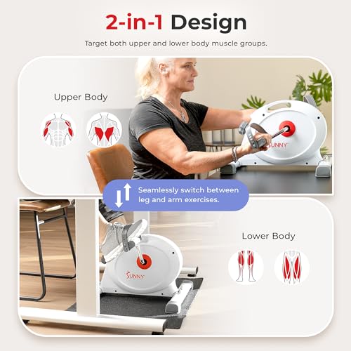 Sunny Health & Fitness Smart Exercise Bike & Under Desk Pedal Exerciser - Image 2