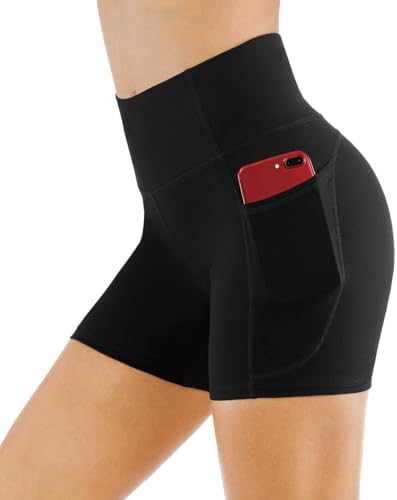 THE GYM PEOPLE High Waist Women's Yoga Shorts With Pockets - Image 4