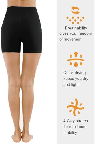 THE GYM PEOPLE High Waist Women's Yoga Shorts With Pockets - Image 5