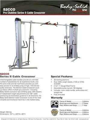 Body solid The product title you provided is already concise and does not exceed seven words. Therefore, no shortening is necessary. The title remains: “Body-Solid Cable Crossover