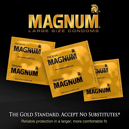 TROJAN Magnum XL Lubricated Latex Condoms (12 Count) - Image 3
