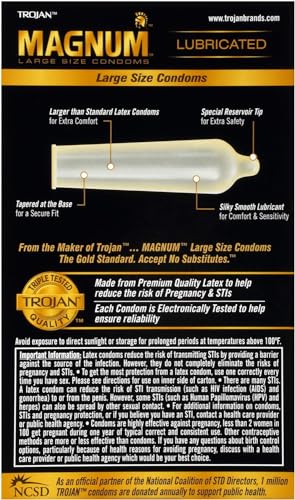 TROJAN Magnum XL Lubricated Latex Condoms (12 Count) - Image 5