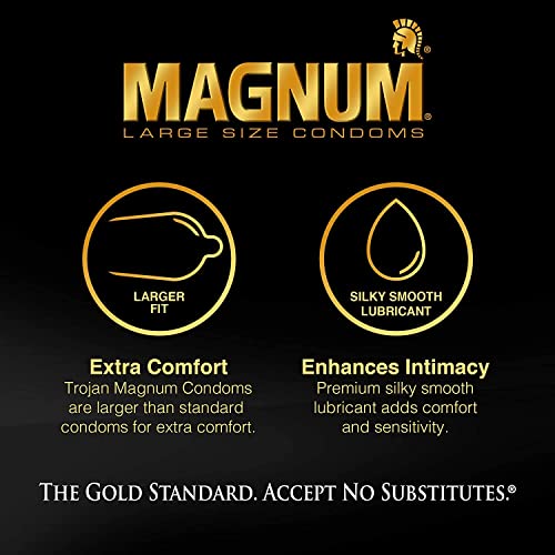 TROJAN Magnum XL Lubricated Latex Condoms (12 Count) - Image 2
