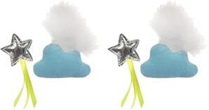 SmartyKat Twinkle Time Light Up Cat Toys, Blue/Silver