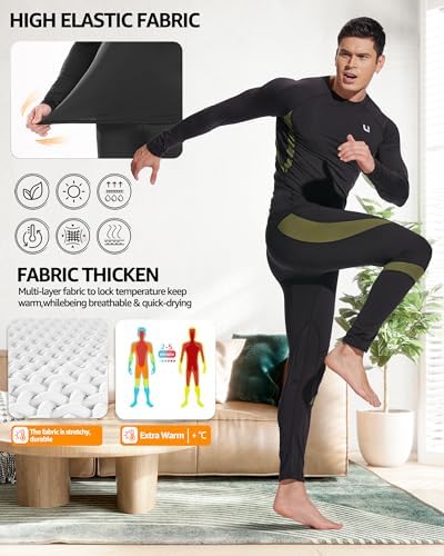 UNIQUEBELLA Men's Thermal Underwear Fleece Base Layer - Image 3