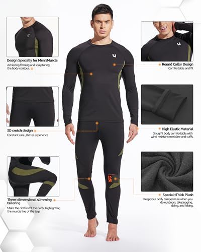 UNIQUEBELLA Men's Thermal Underwear Fleece Base Layer - Image 4