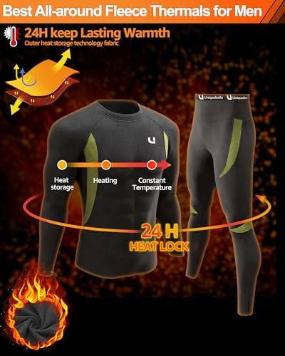UNIQUEBELLA Men's Thermal Underwear Fleece Base Layer - Image 2