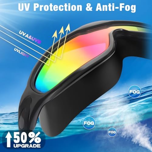 Water Space Swim Goggles 2 Pack, Anti-Fog UV Protection - Image 4