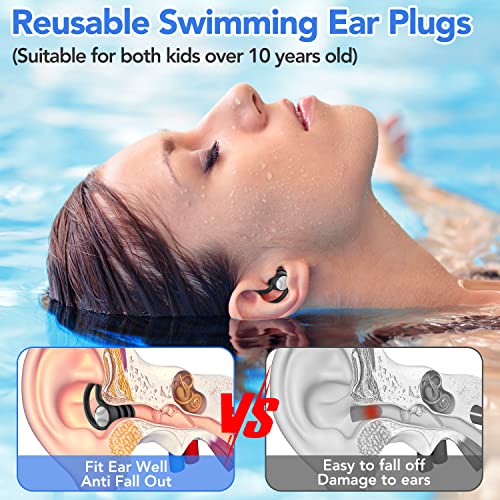 WLSCTY Waterproof Silicone Swim Ear Plugs, 3 Pairs - Image 3