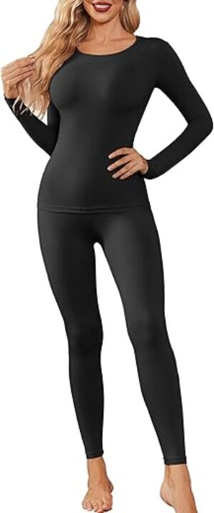 Ekouaer Women’s Thermal Underwear Set Long Sleeve