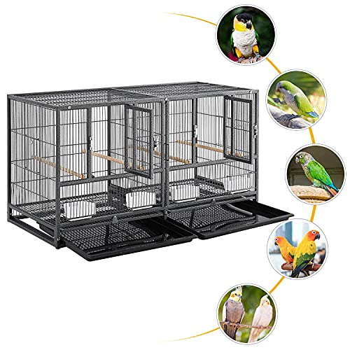 Yaheetech Stackable Divided Breeder Bird Cage - Image 3