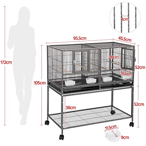 Yaheetech Stackable Divided Breeder Bird Cage - Image 4