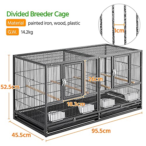 Yaheetech Stackable Divided Breeder Bird Cage - Image 5