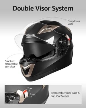 YEMA Helmet Motorcycle Full Face YM-829 DOT Approved