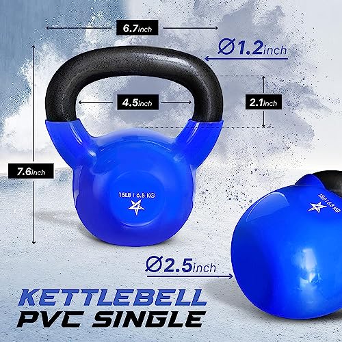 Yes4All Kettlebells Vinyl Coated Cast Iron 5-65lbs - Image 2