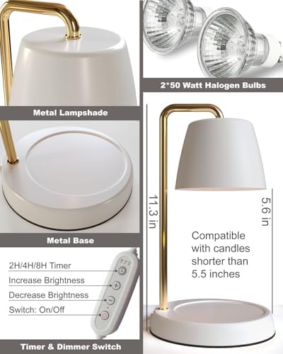 YIGEYIGE White And Gold Candle Warmer Lamp - Image 5