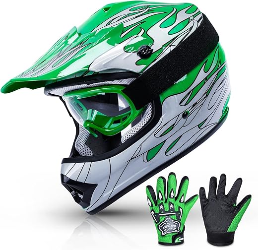 TCMT Youth Motocross Helmet Gloves Goggles DOT Approved
