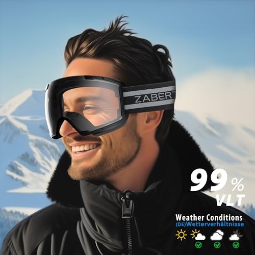ZABERT OTG Ski Goggles, Anti-Fog UV Protection - Image 3