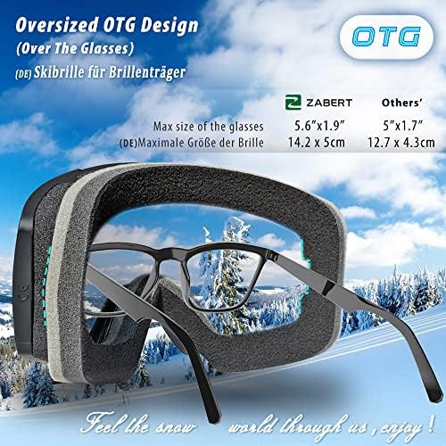 ZABERT OTG Ski Goggles, Anti-Fog UV Protection - Image 4
